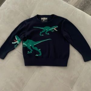 OSHKOSH B’gosh Dinosaur Sweater Navy Blue with Dinosaurs Boys Size 2T